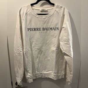 White Balmain Crewneck Sweater